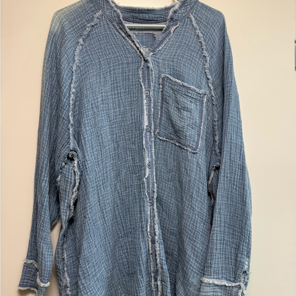 Aerie Light Blue Denim Shirt